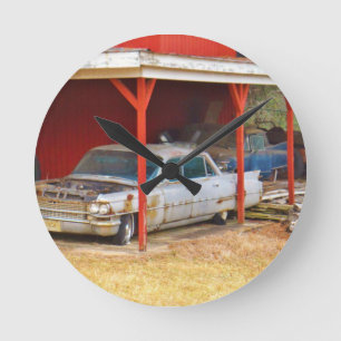 1963 Silver Sadan deville Runde Wanduhr