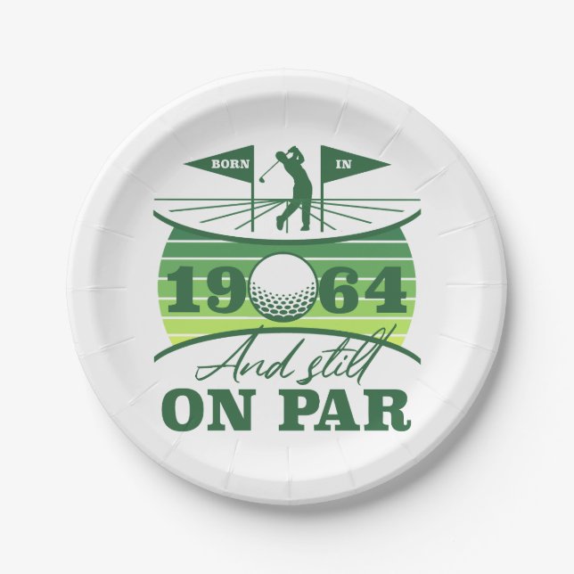 1964 60. Birthday Golf Spaß Pappteller (Vorderseite)