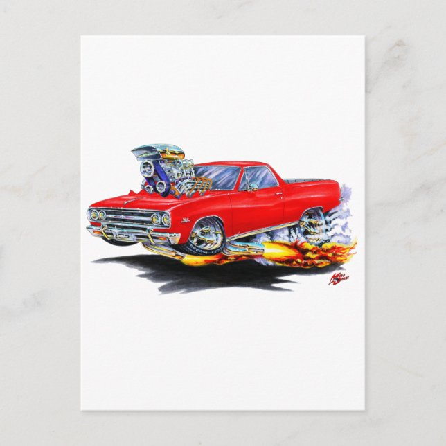 1964-65 El Camino Red Truck Postkarte (Vorderseite)