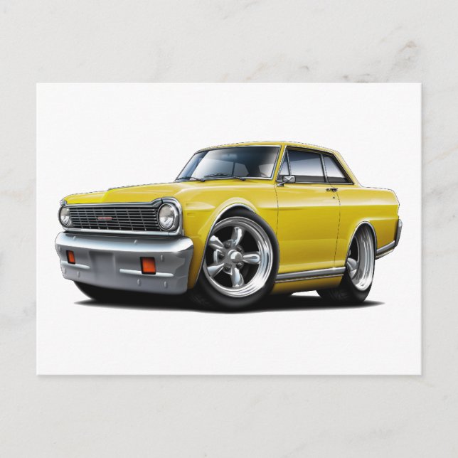 1964-65 Nova Yellow Car Postkarte (Vorderseite)