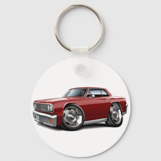 1964 Chevelle Maroon Car Schlüsselanhänger (Vorderseite)