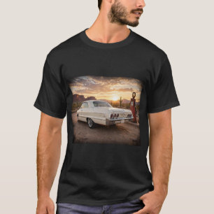 1964 Chevy Impala Weißes Wüsten-Tankstellen-T-Shir T-Shirt