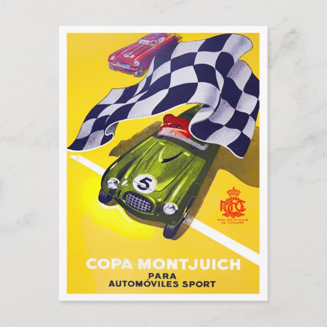 1964 Copa Montjuich Barcelona Vintage Rennen Postkarte (Vorderseite)