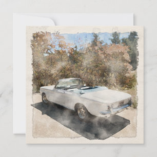 1964 Corvair Cabrio Aquarell-Grußkarte Feiertagskarte