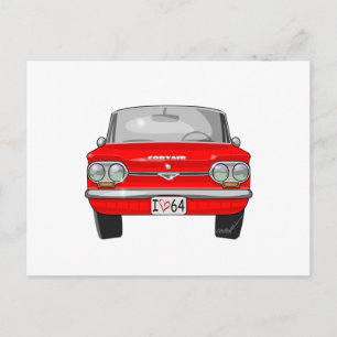 1964 Corvair-Frontansicht Postkarte