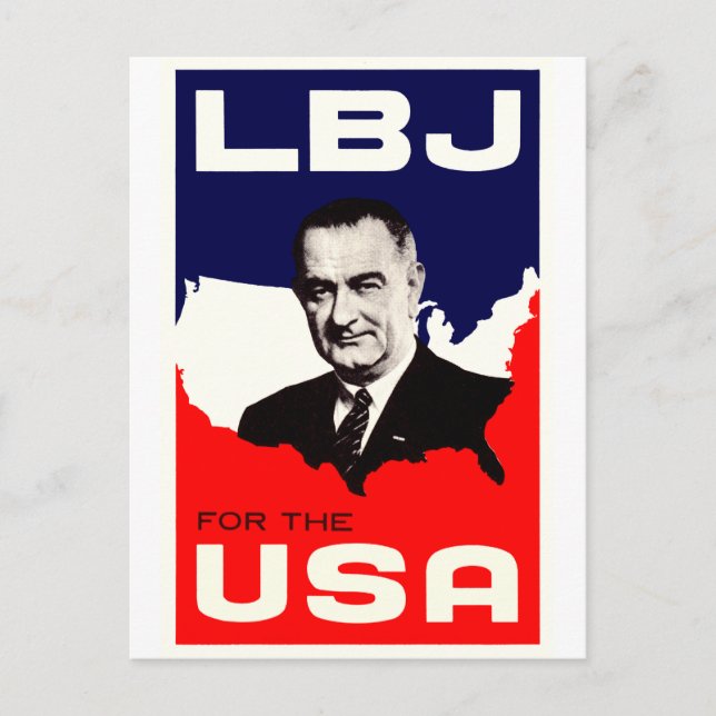 1964 LBJ für die USA Postkarte (Vorderseite)