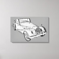 1964 Morgan Plus 4 Sportwagen Illustration
