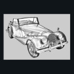 1964 Morgan Plus 4 Sportwagen Illustration Poster<br><div class="desc">Illustration eines klassischen Morgan Plus 4 Cabrio Sportwagens. Wenn Sie eine andere Hintergrundfarbe möchten,  können Sie auf die Schaltfläche Anpassen klicken,  dann auf die Schaltfläche Bearbeiten klicken,  auf Hintergrund klicken und Ihre eigene Farbe auswählen.</div>