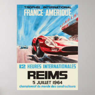 1964 Reims 12 Stunden Internationale Frankreich Am Poster