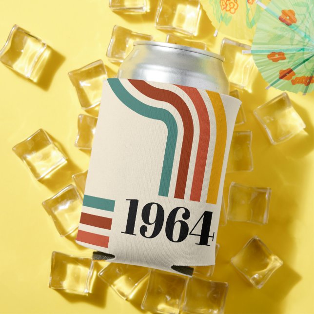 1964 Retro Stripe Vintage Poster Dosenkühler (In Situ Sommer)