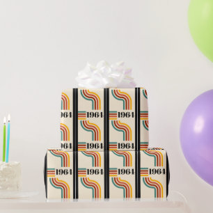 1964 Retro Stripe Vintage Poster Geschenkpapier