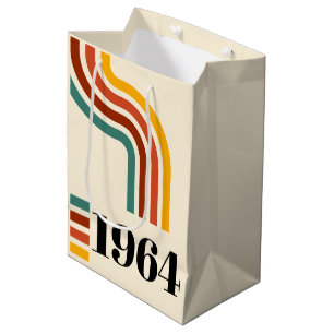 1964 Retro Stripe Vintage Poster Mittlere Geschenktüte