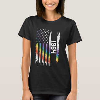 1964 United Staaten Distressed Rainbow mit US-Flag T-Shirt