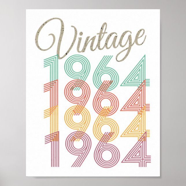 1964 Vintager Geburtstag Poster (Vorne)