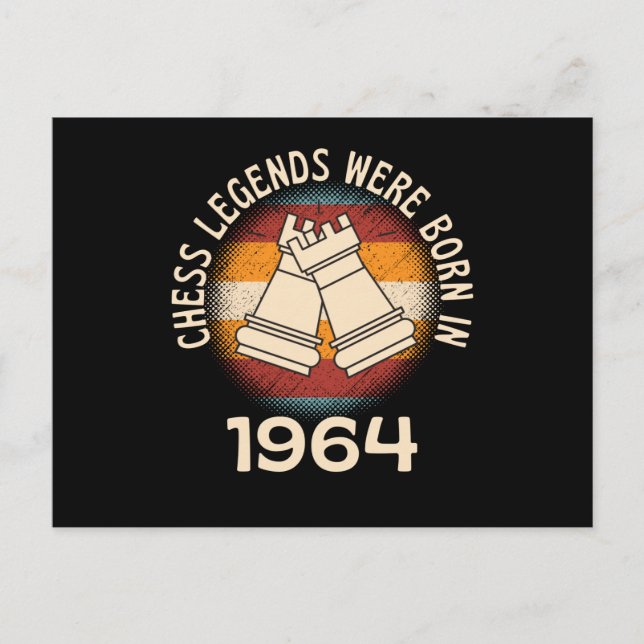 1964 waren Schachbegriffe Geboren Postkarte (Vorderseite)