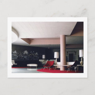 1965 Modernes Hotel Lobby Postkarte