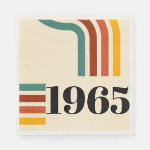 1965 Retro-Streifen Vintage Poster Serviette