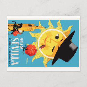 1965 Sevilla Spanien April Fair Poster Postkarte