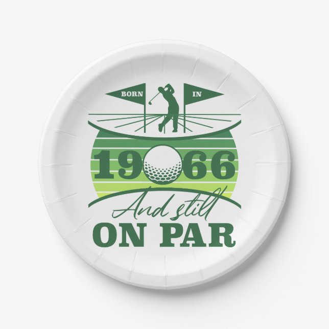 1966 60. Geburtstag Golf Liebhaber Pappteller (Vorderseite)