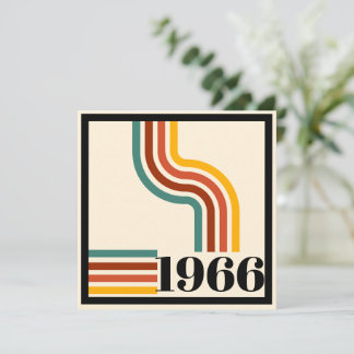 1966 60. Geburtstag Retro-Streifen Vintage Einladung
