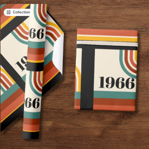1966 60. Geburtstag Retro-Streifen Vintage Geschenkpapier