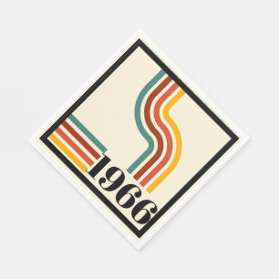 1966 60. Geburtstag Retro-Streifen Vintage Serviette