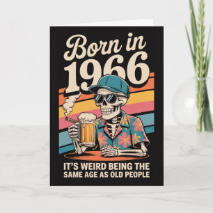 1966 60. Geburtstag Skelett Seltsames Wesen Alte K Karte
