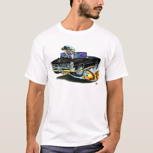 1966-67 GTO schwarzes Kabriolett T-Shirt (Vorderseite)