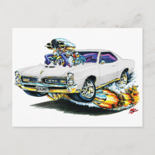 1966-67 GTO Weißer Wagen Postkarte