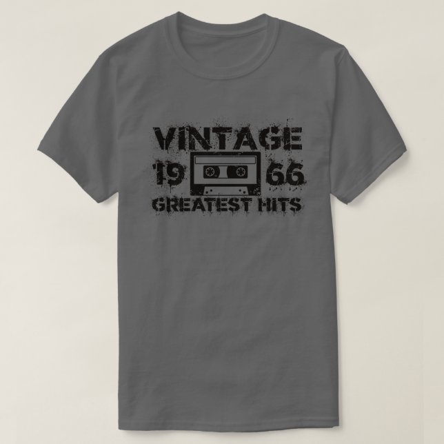 1966 Beste Treffer Vintag Black T-Shirt (Design vorne)