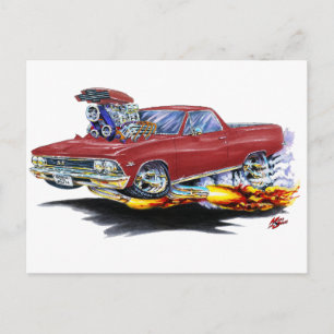 1966 El Camino Maroon Truck Postkarte