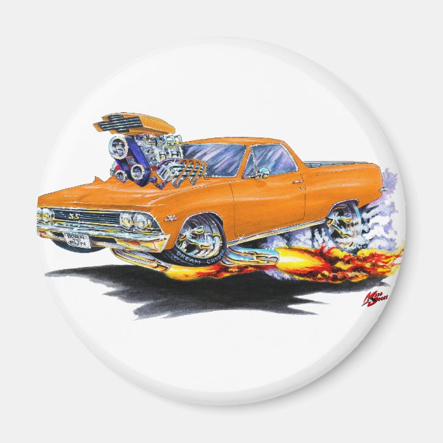 1966 El Camino Orange Truck Magnet (Vorne)