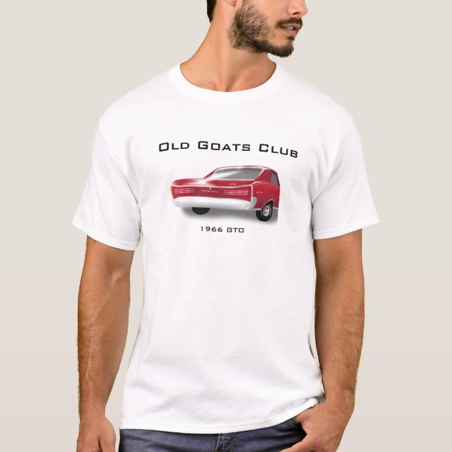 1966 GTO T-shiirt mit "altem Ziegen-Verein " T-Shirt (Vorderseite)