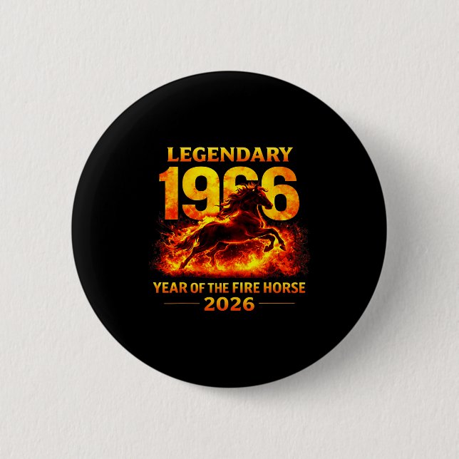1966 Jahr des Feuerpferds 60. Geburtstag Chinese  Button (Vorderseite)
