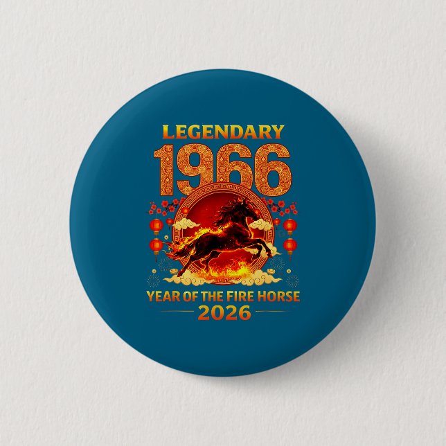 1966 Jahr des Feuerpferds 60. Geburtstag Chinesisc Button (Vorderseite)