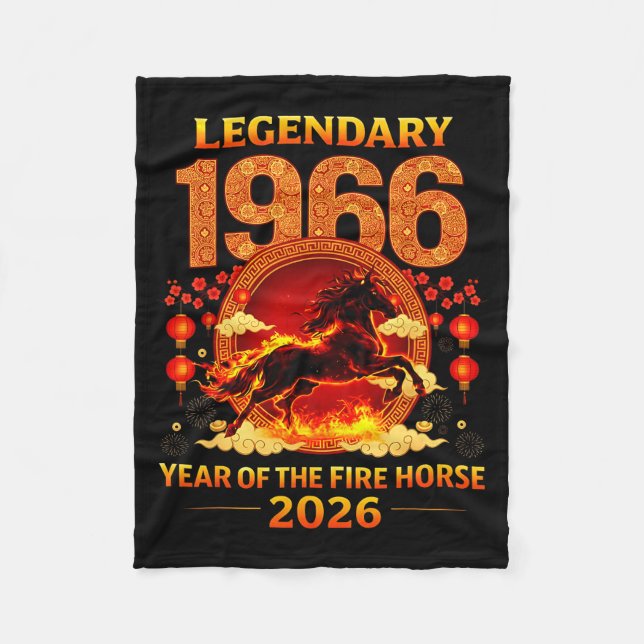 1966 Jahr des Feuerpferds 60. Geburtstag Chinesisc Fleecedecke (Vorderseite)