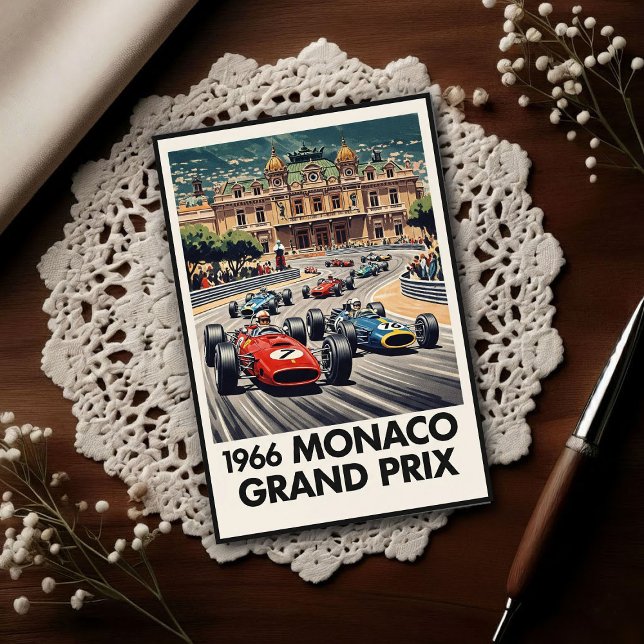 1966 Monaco Grand Prix Vintage Postkarte (Von Creator hochgeladen)
