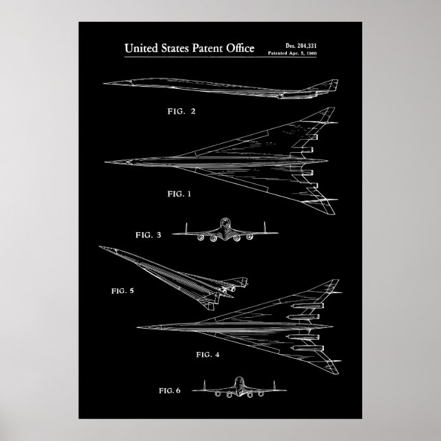 1966 NASA-Flugzeugpatent Poster (Vorne)