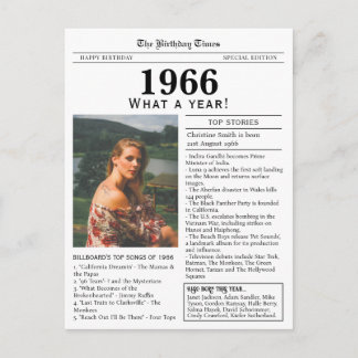 1966 Newspaper Birthday Postkarte