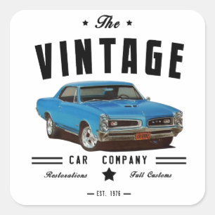 1966 Pontiac GTO Vintage Garage Quadratischer Aufkleber