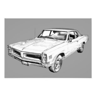 1966 Pontiac Lemans Car Illustration Fotodruck
