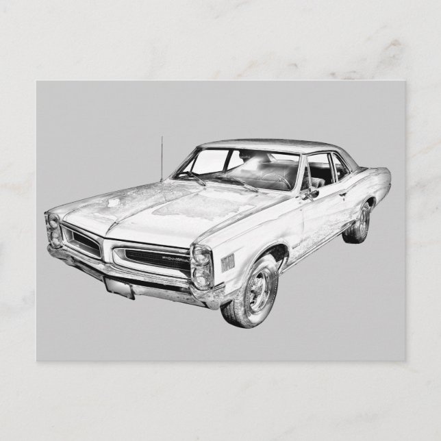 1966 Pontiac Lemans Car Illustration Postkarte (Vorderseite)