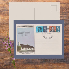 1966 Robert Burns Ersttagsbrief Antiquität Literar Postkarte