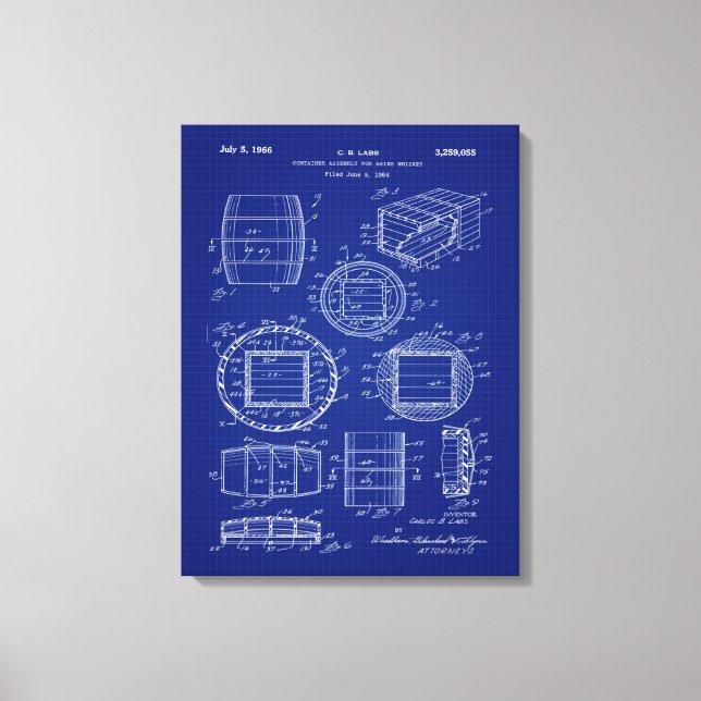 1966 Whiskey Container Art Leinwanddruck (Vorderseite)