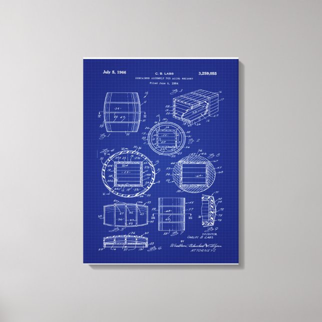 1966 Whiskey Container Art Leinwanddruck (Vorderseite)