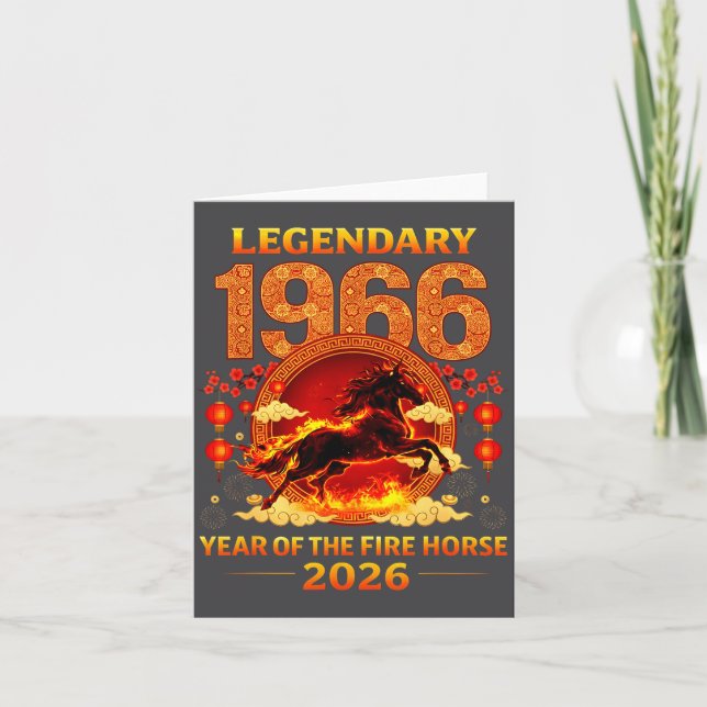 1966 Year Of The Fire Horse 60th Birthday Chinese  Karte (Vorderseite)