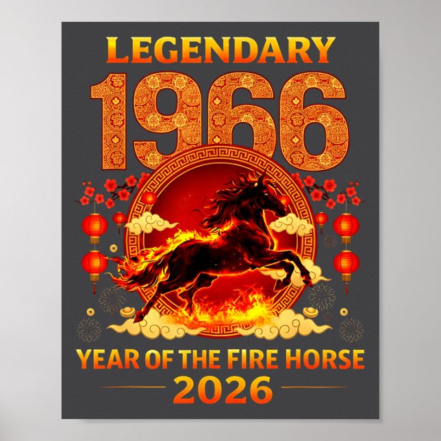 1966 Year Of The Fire Horse 60th Birthday Chinese  Poster (Vorne)