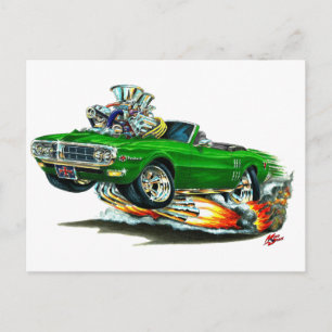 1967-68 grünes Firebird-Cabrio Postkarte