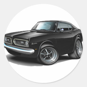 1967-69 Barracuda Black Car Runder Aufkleber