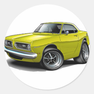 1967-69 Barracuda Yellow Coupe Runder Aufkleber